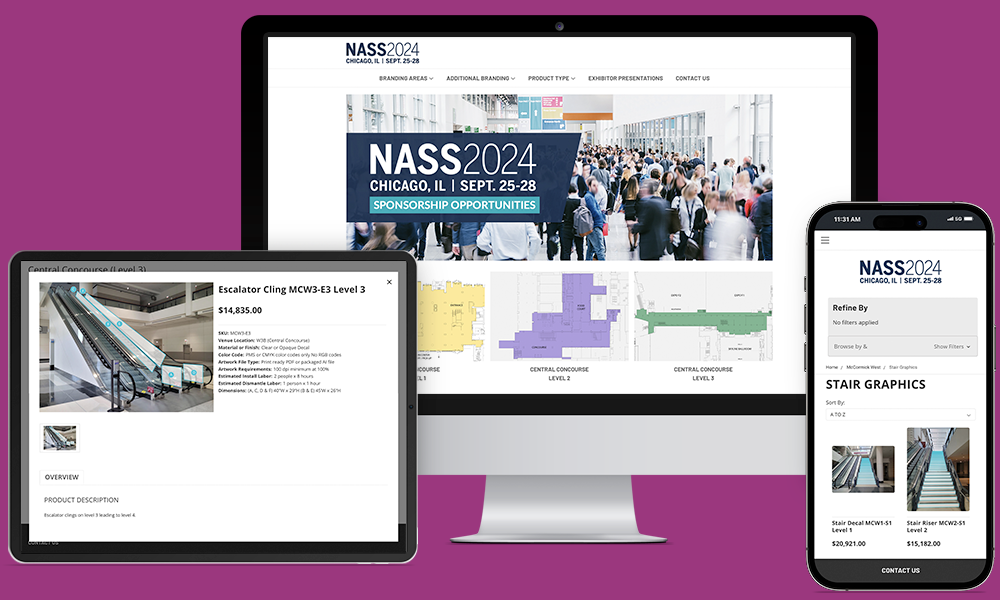 NASS website shown on a desktop, tablet, and phone