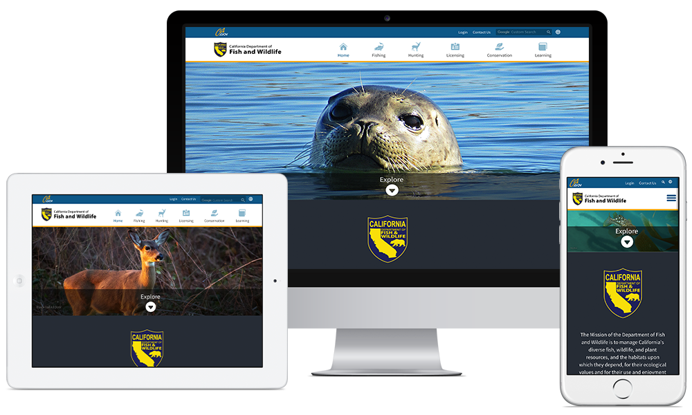 California Fish and Wildlife website shown on a desktop