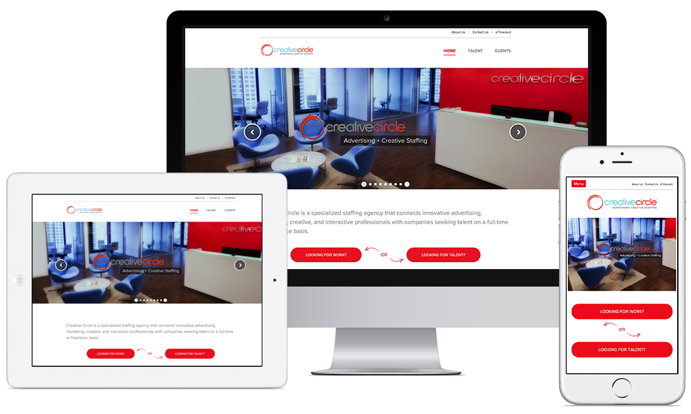 Creative Circle website shown on a desktop