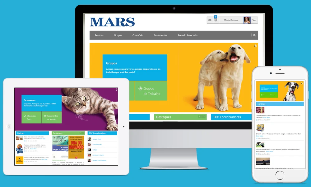 MARS Petcare sales portal shown on a desktop, tablet, and phone