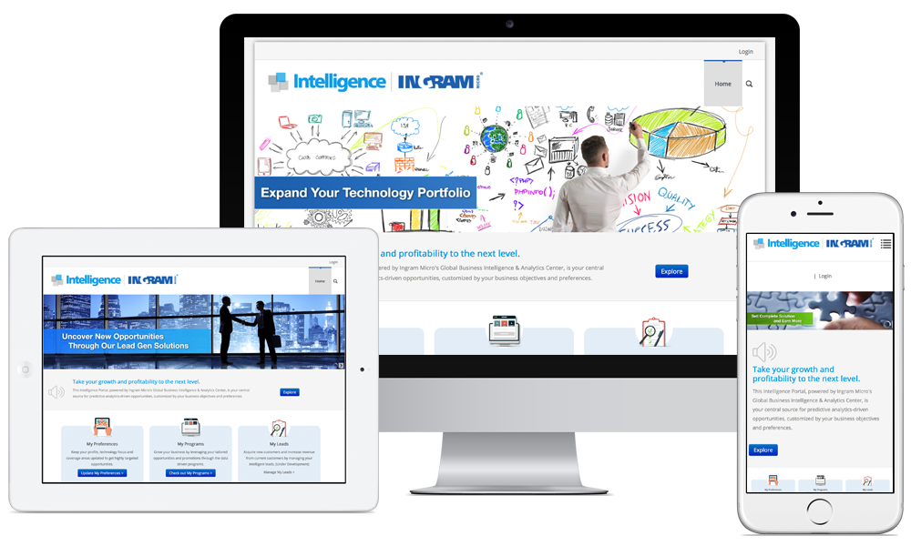 Ingram Micro website shown on a desktop