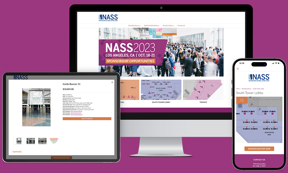 NASS website shown on a desktop, tablet, and phone